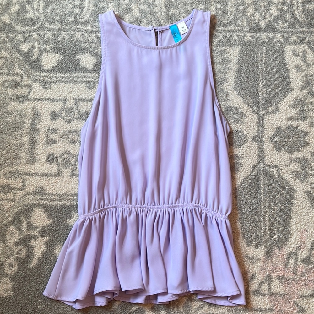 Buttons Lilac Sleeveless Blouse